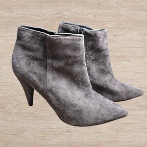 Dolce Vita Grey Suede Booties Ankle Heel Boot Pointed Toe Women’s Size 7